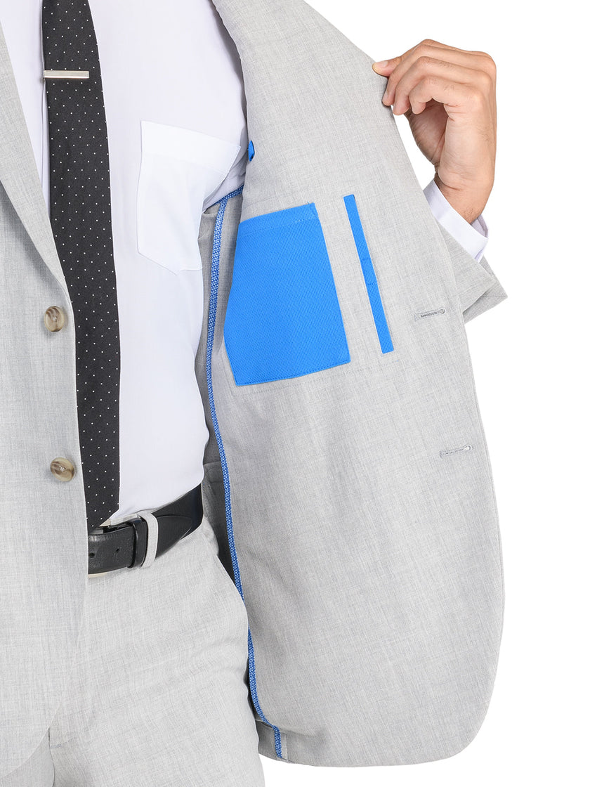 Elevate Suit Jacket, Pearl Grey handcrafted in Logan, Utah — polished, comfortable design ideal for offices, meetings, and daily workwear.