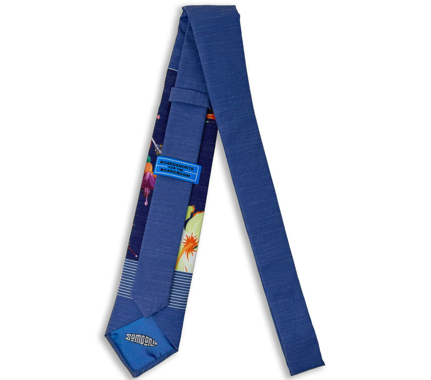 A modern, tropical floral necktie