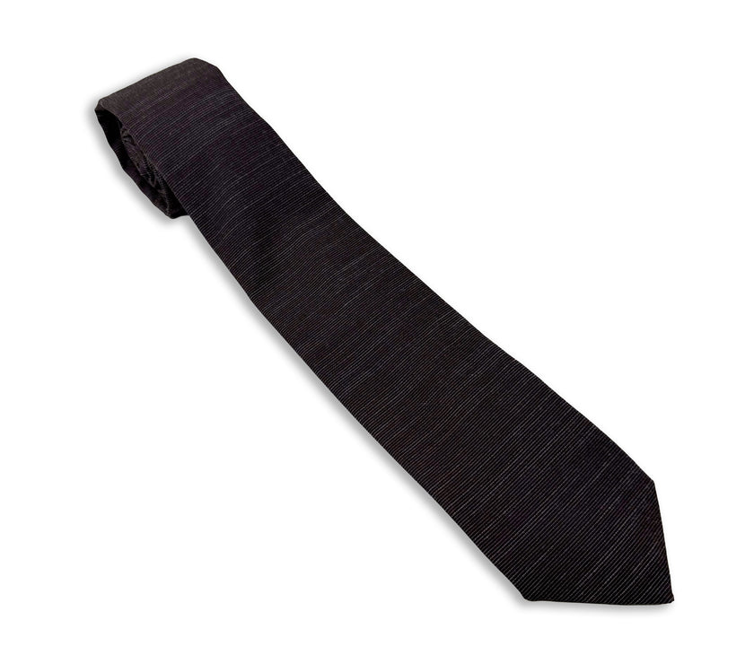 A cool, modern, charcoal gray necktie