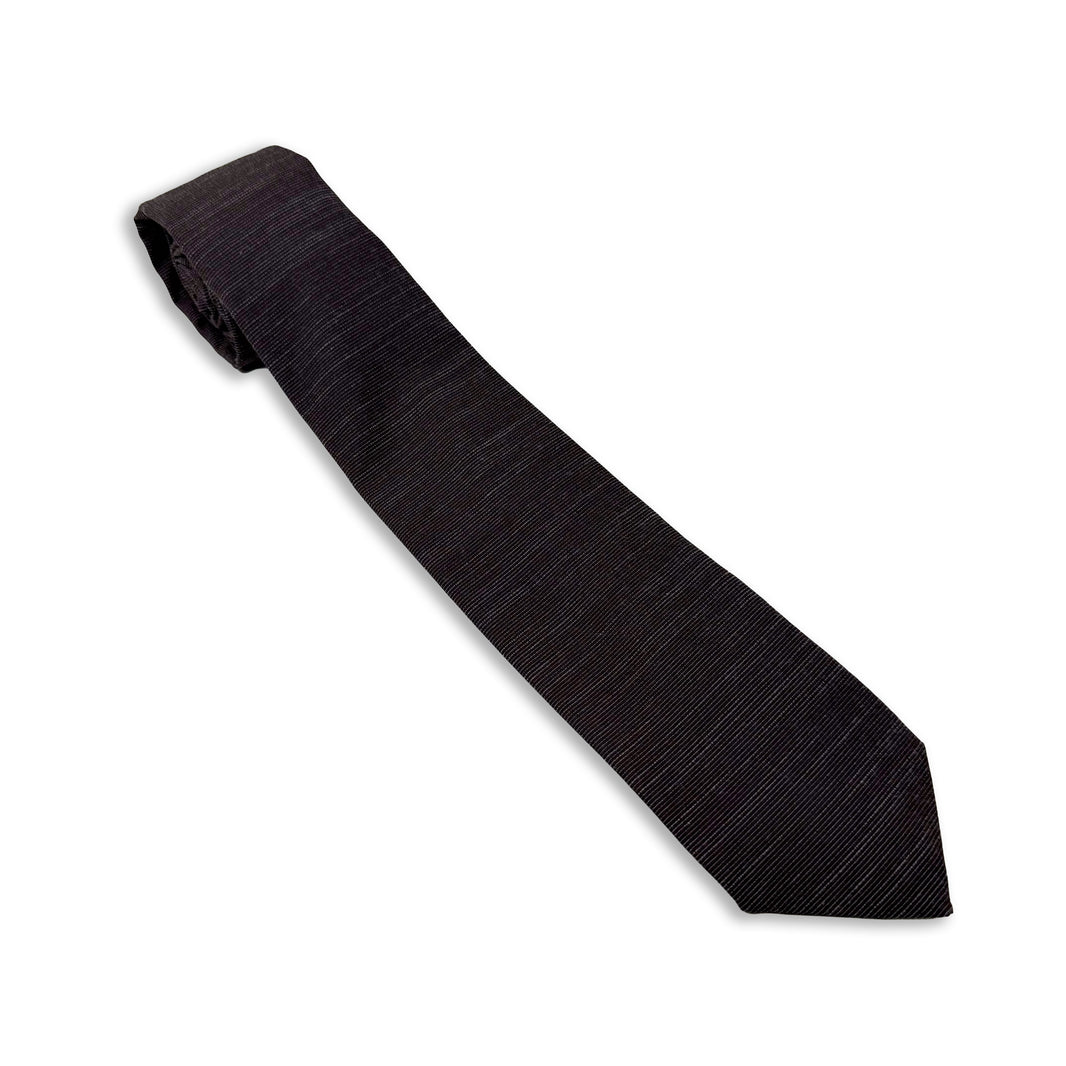A cool, modern, charcoal gray necktie