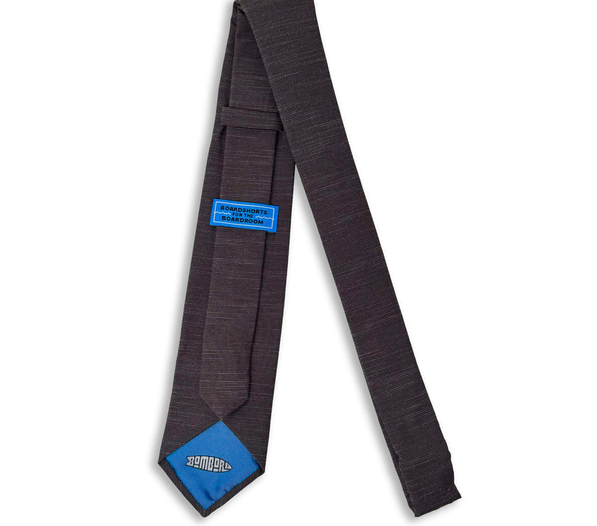 a cool, modern, charcoal gray necktie