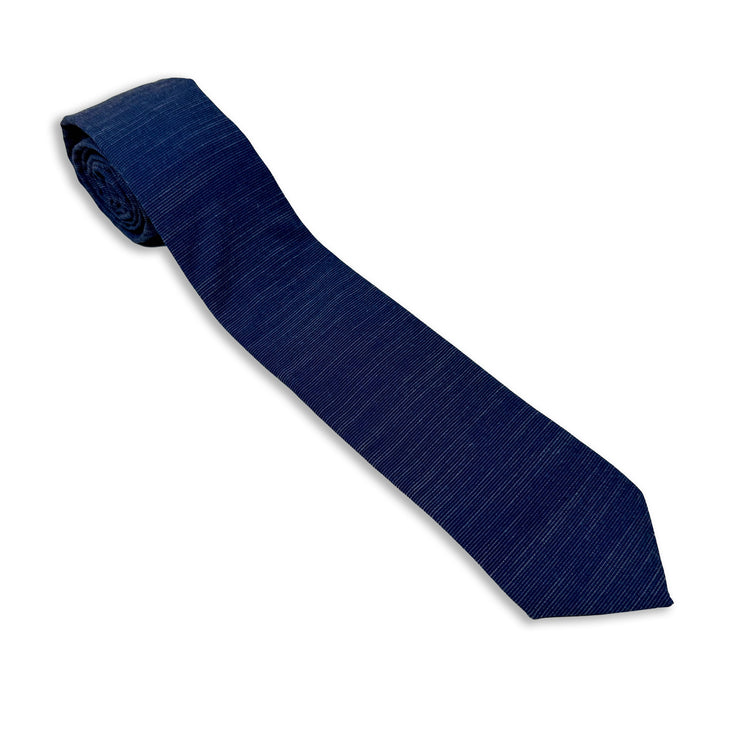 A cool, modern, navy blue men's necktie