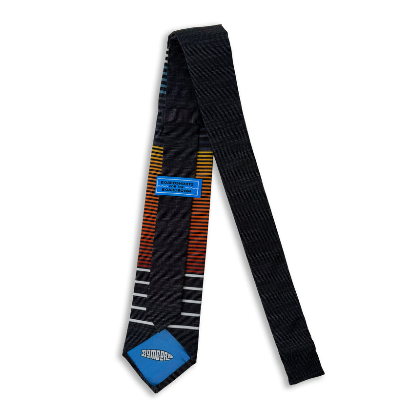 A cool, modern, horizontal striped necktie