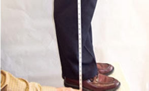 Leg measuring for tailoring, adjustments and alterations to custom suits