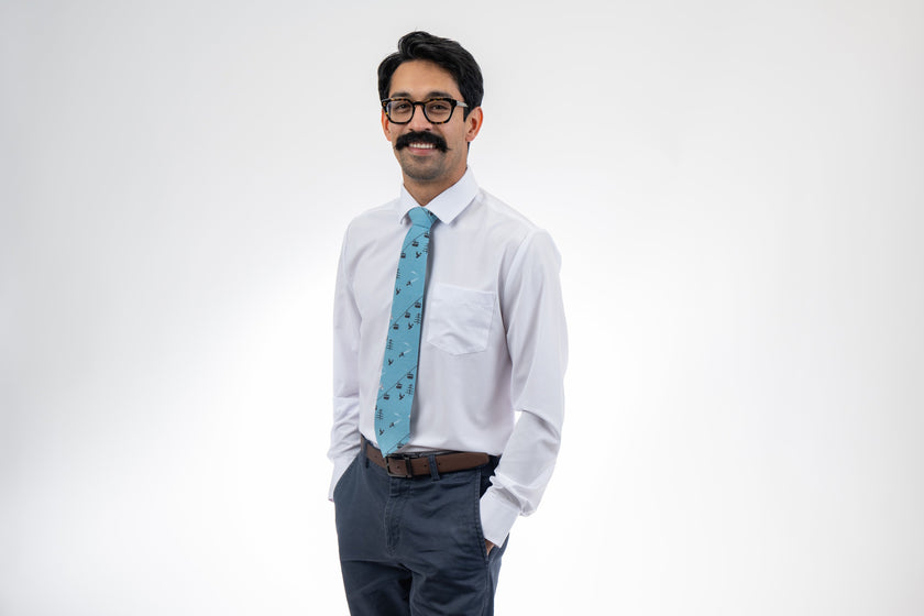 Lift Lines (Blue) Men's Tie Casual tie designed by Kator Shop — perfect balance of relaxed and refined for Cache Valley men’s fashion.