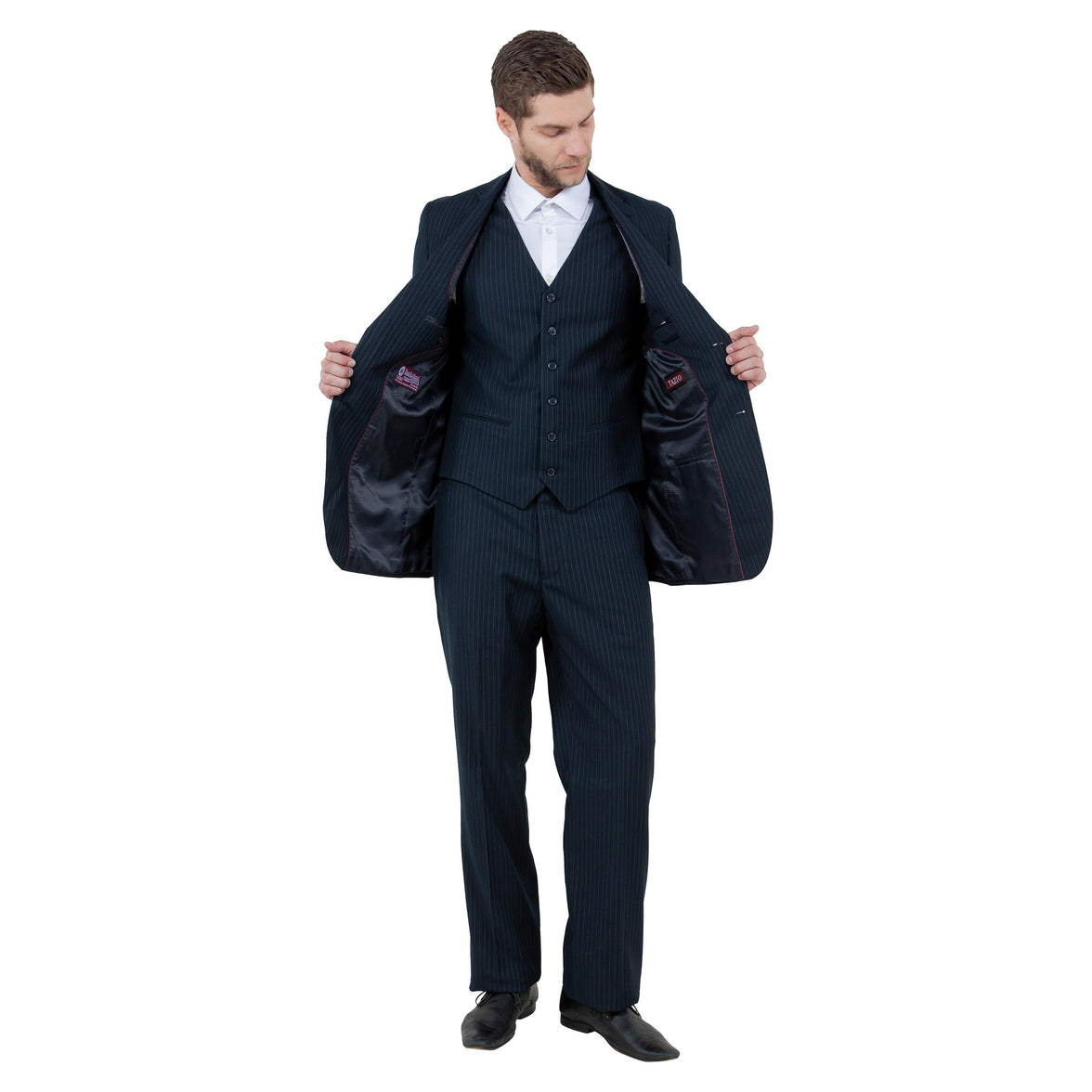 Men's Modern-Fit 3pc Pinstripe Suit, Notch Lapel
