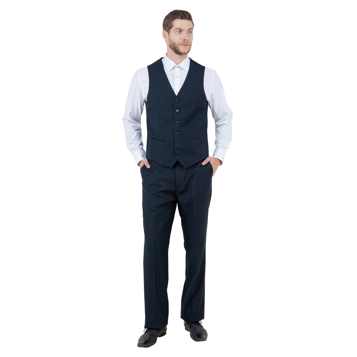 Men's Modern-Fit 3pc Pinstripe Suit, Notch Lapel