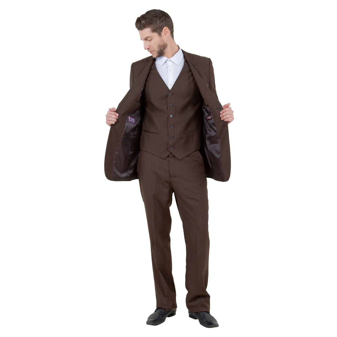 Men's Modern-Fit 3pc Pinstripe Suit, Notch Lapel