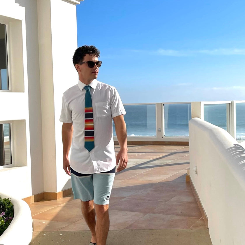 Mexican Blanket (sea-green) Men's Tie Formal tie from Kator Shop Logan — refined Utah design for galas, church events, and special celebrations.