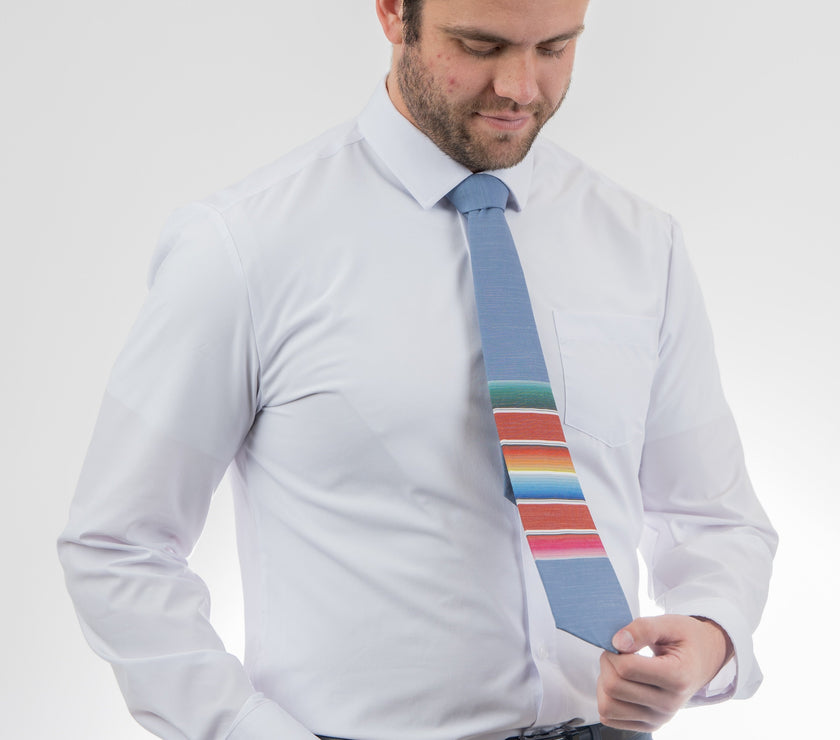 Mexican Blanket (storm-blue) Men's Tie Formal tie from Kator Shop Logan — refined Utah design for galas, church events, and special celebrations.