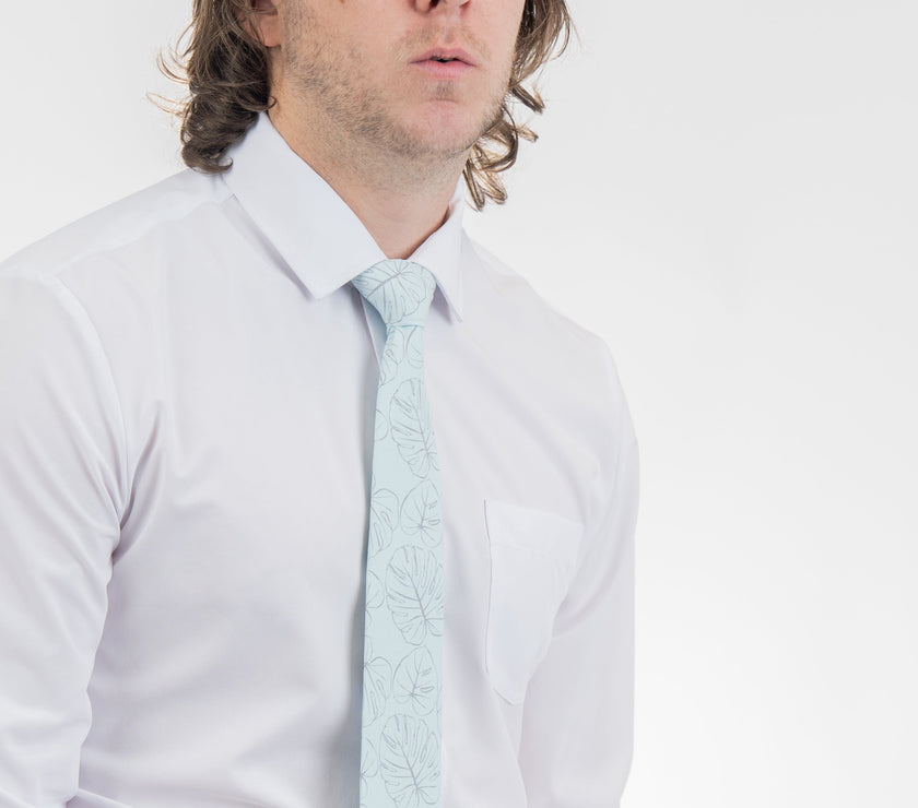 Monstera Sketch (seafoam) Men's Tie Business tie handcrafted in Logan, Utah — premium material and clean lines for confident everyday office wear.