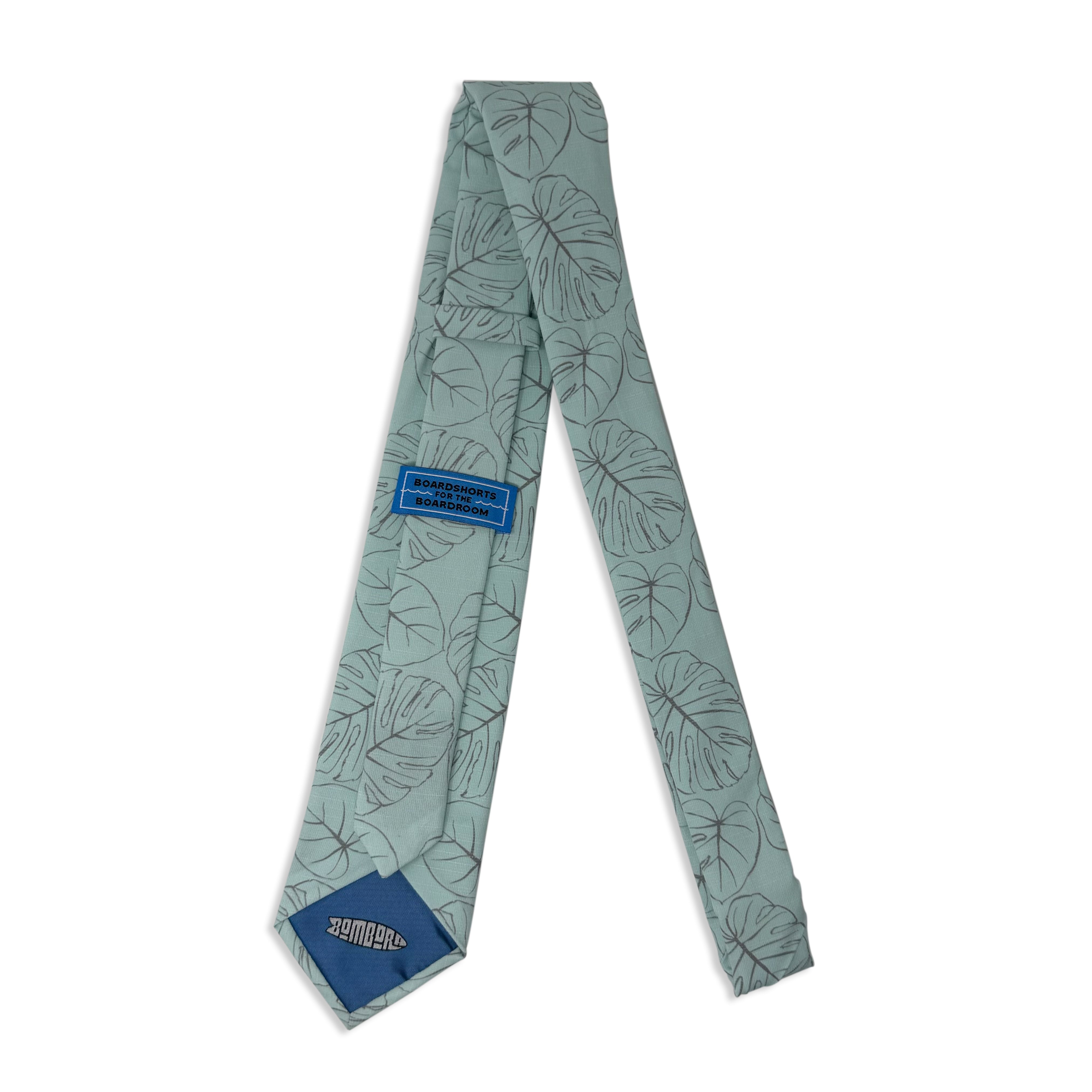 Monstera Sketch (seafoam) Men's Tie Formal tie from Kator Shop Logan — refined Utah design for galas, church events, and special celebrations.