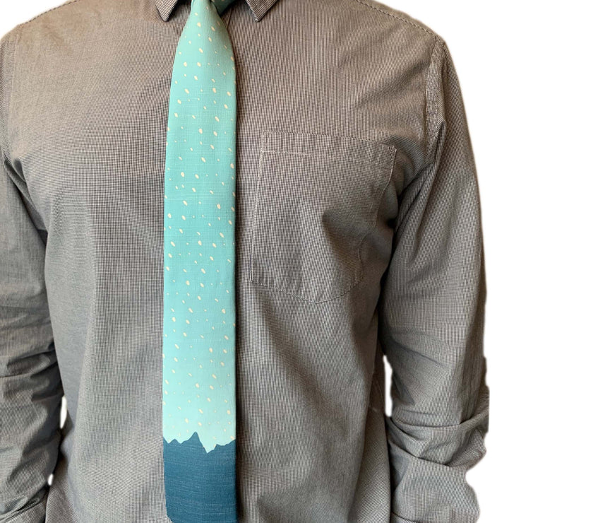 Mountain Time (Light Blue) Men's Tie Business tie from Kator Shop in Logan, Utah — premium material designed for confidence and all-day comfort at work.