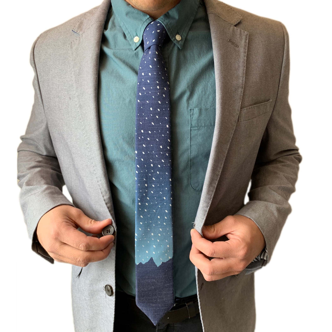 Mountain Time (Navy) Men's tie Missionary tie built to last through daily wear — crafted in Logan, Utah by Kator Shop for elders serving around the world.