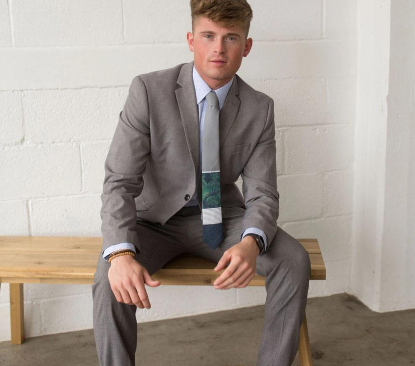 Palm Frond-liness Men's Bombora Tie Missionary tie built to last through daily wear — crafted in Logan, Utah by Kator Shop for elders serving around the world.