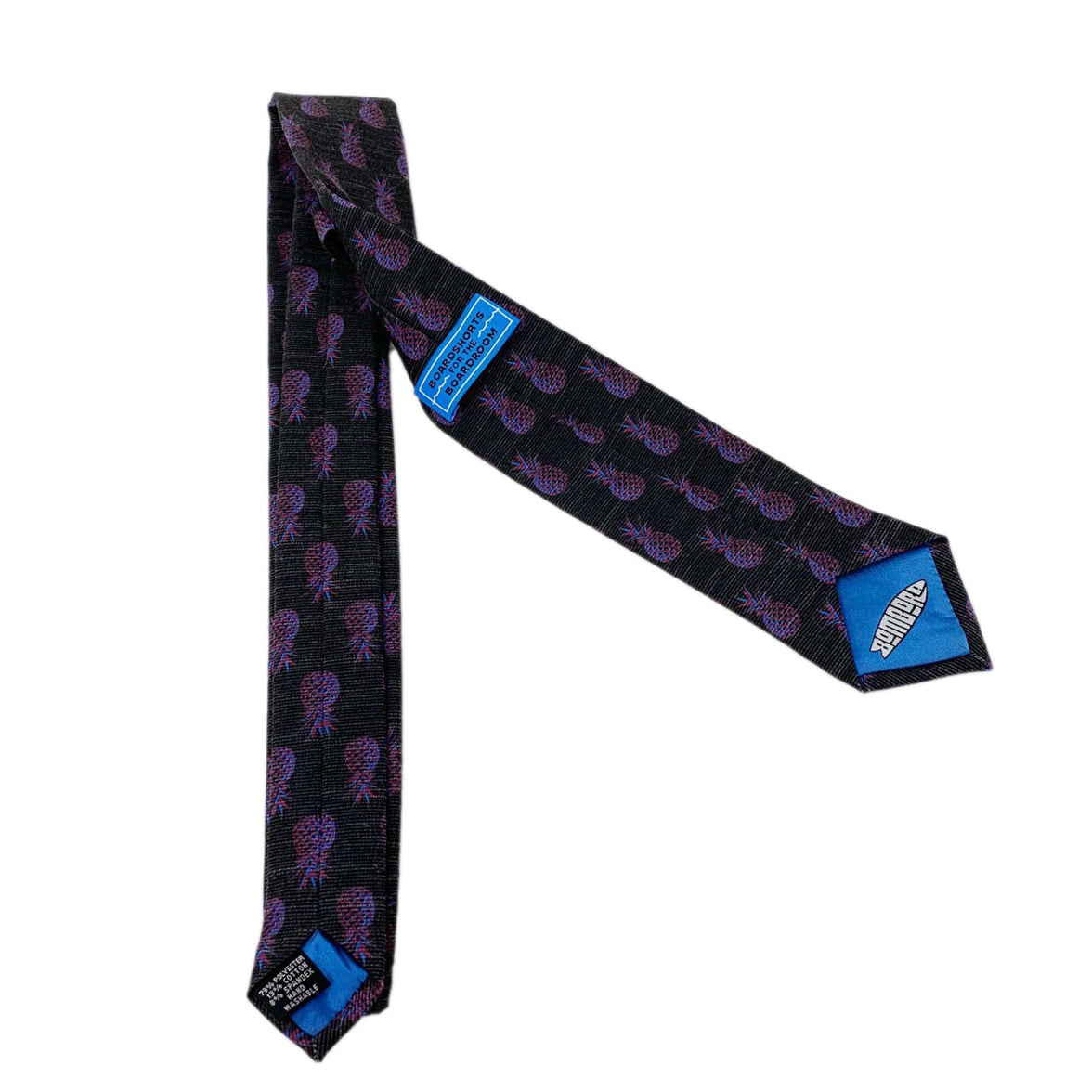 Pleasing Pineapples (Purple-Blue) Men's Tie Business tie from Kator Shop in Logan, Utah — premium material designed for confidence and all-day comfort at work.