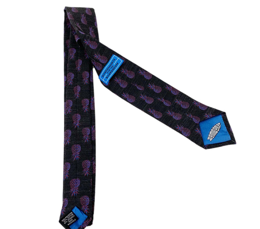 Pleasing Pineapples (Purple-Blue) Men's Tie Business tie from Kator Shop in Logan, Utah — premium material designed for confidence and all-day comfort at work.