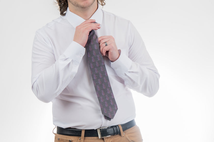 Pleasing Pineapples (Purple-Blue) Men's Tie Formal tie Premium tie from Kator Shop in Cache Valley — thoughtful Utah gift for birthdays, missions, or holidays.