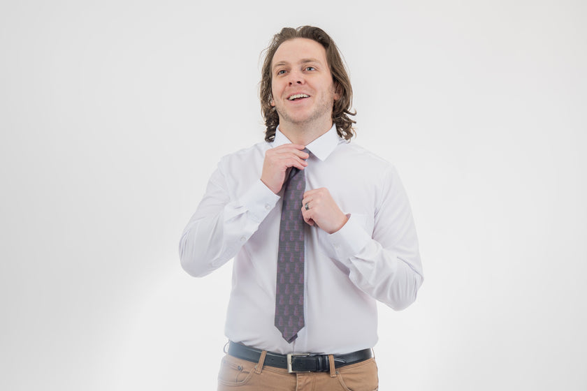 Pleasing Pineapples (Purple-Blue) Men's Tie Elegant wedding tie from Kator Shop — designed in Utah for timeless wedding style that photographs perfectly.