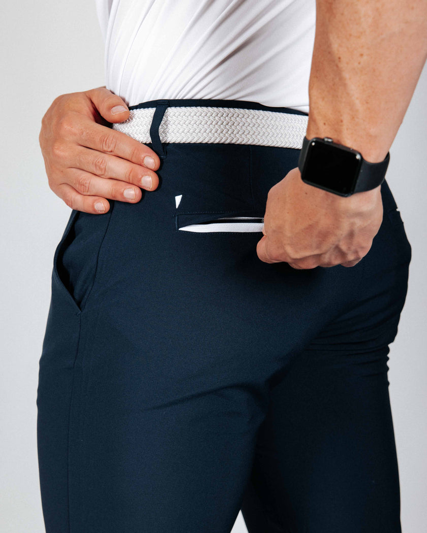 Man wearing a tailored PrimoNavyJoggerPDP-4 from Kator Shop in Logan, Utah – premium men’s fashion built for comfort and confidence.