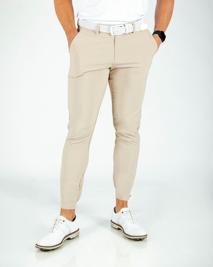 PrimoLightKhakiJoggers-1 on display at Kator Shop – refined Utah men’s fashion made with quality materials and care.