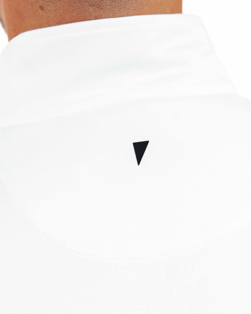 PrimoMen_sWhiteQuarterZip-7_on display at Kator Shop – refined Utah men’s fashion made with quality materials and care.