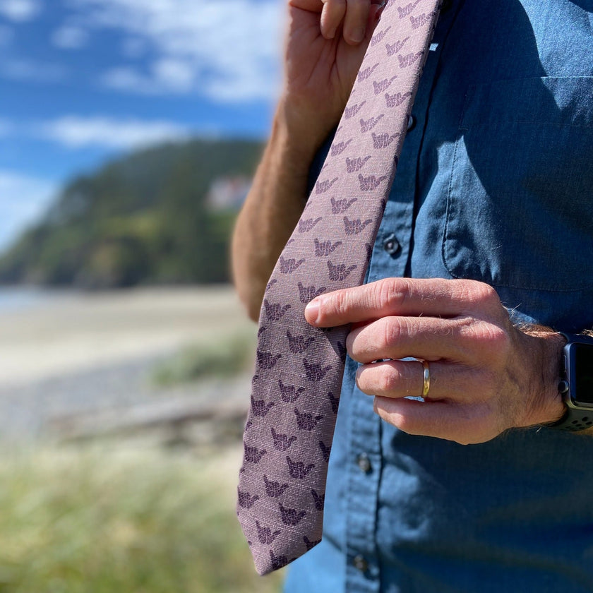 Rad Dad Shaka (Maroon) Men's Tie Formal tie from Kator Shop Logan — refined Utah design for galas, ceremonies, and special occasions.