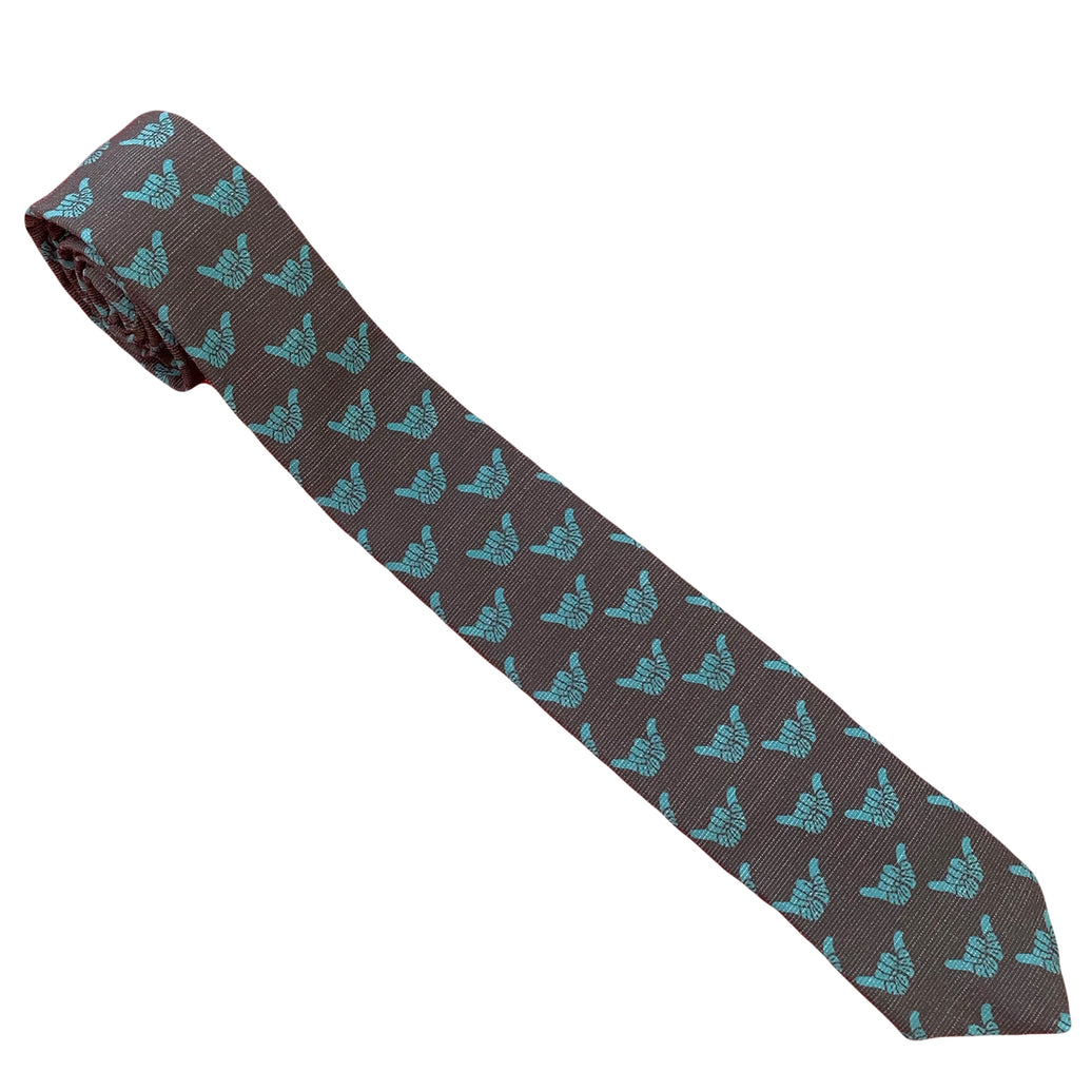 Rad Dad Shaka (Turquoise) Men's Tie Missionary tie built to last through daily wear — crafted in Logan, Utah by Kator Shop for elders serving around the world.