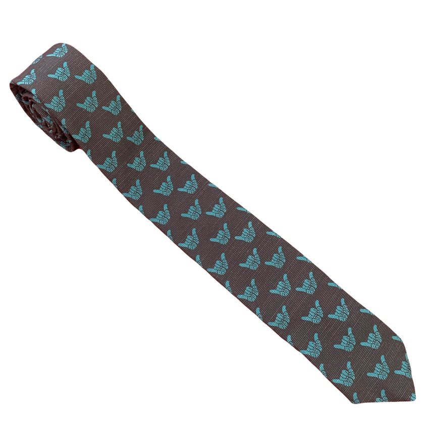 Rad Dad Shaka (Turquoise) Men's Tie Missionary tie built to last through daily wear — crafted in Logan, Utah by Kator Shop for elders serving around the world.