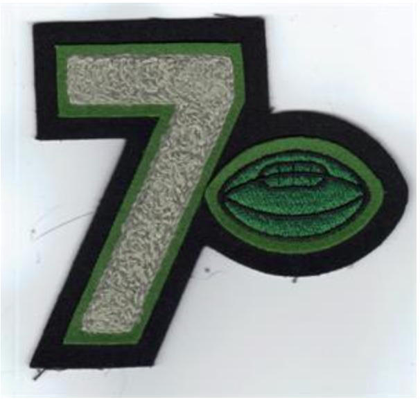 Double Felt Number Patch with Large Embroidered Sport