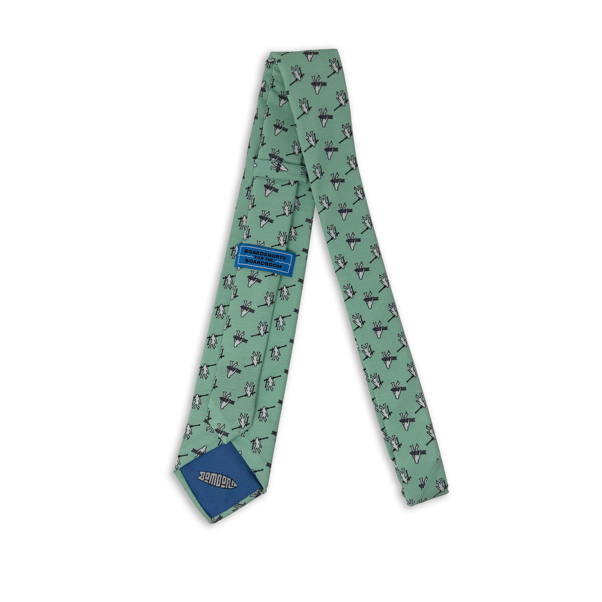 A necktie with yetis, skis, and snowboarding. Casual tie designed by Kator Shop — perfect balance of relaxed and refined for Cache Valley men’s fashion.
