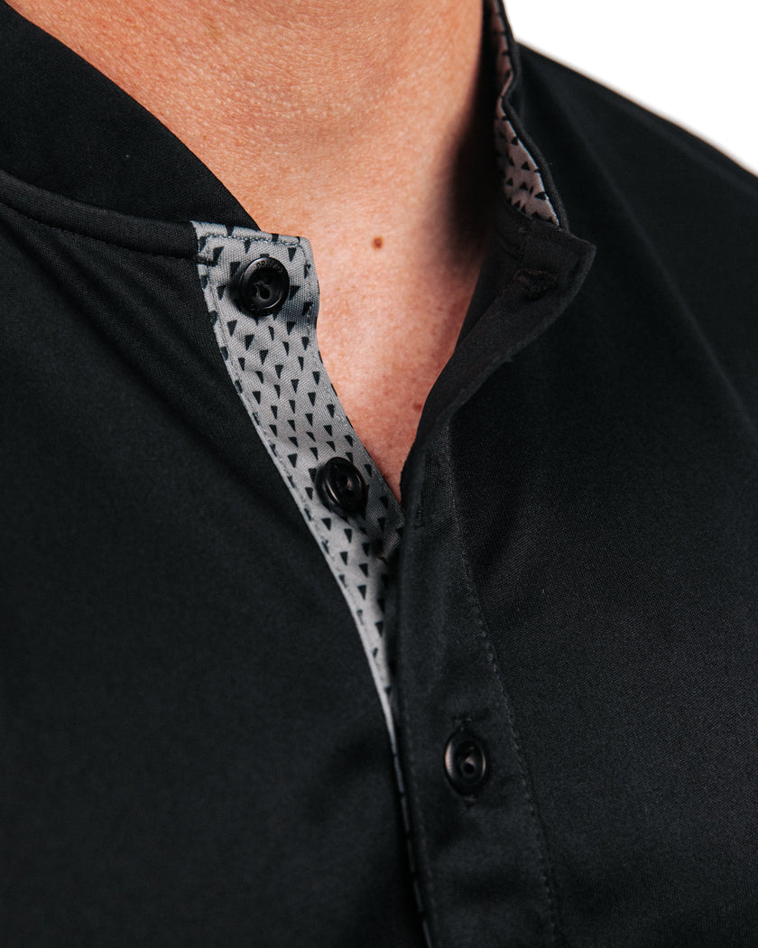 Summer23BladePolo-Black-5 on display at Kator Shop – refined Utah men’s fashion made with quality materials and care.