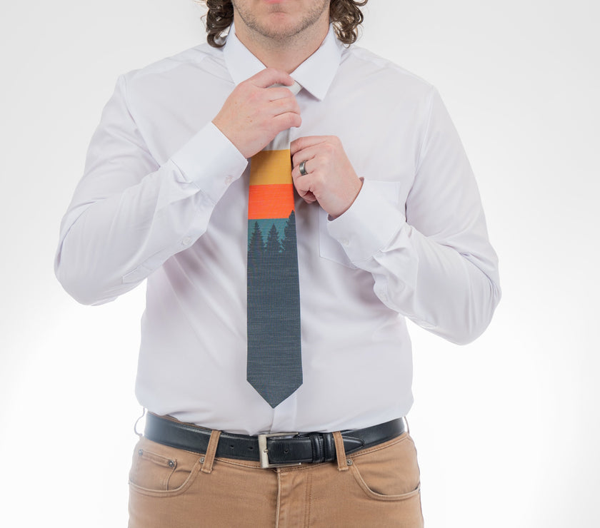 Sunrise Pines (orange-cream) Men's Tie Business tie from Kator Shop in Logan, Utah — premium material designed for confidence and all-day comfort at work.
