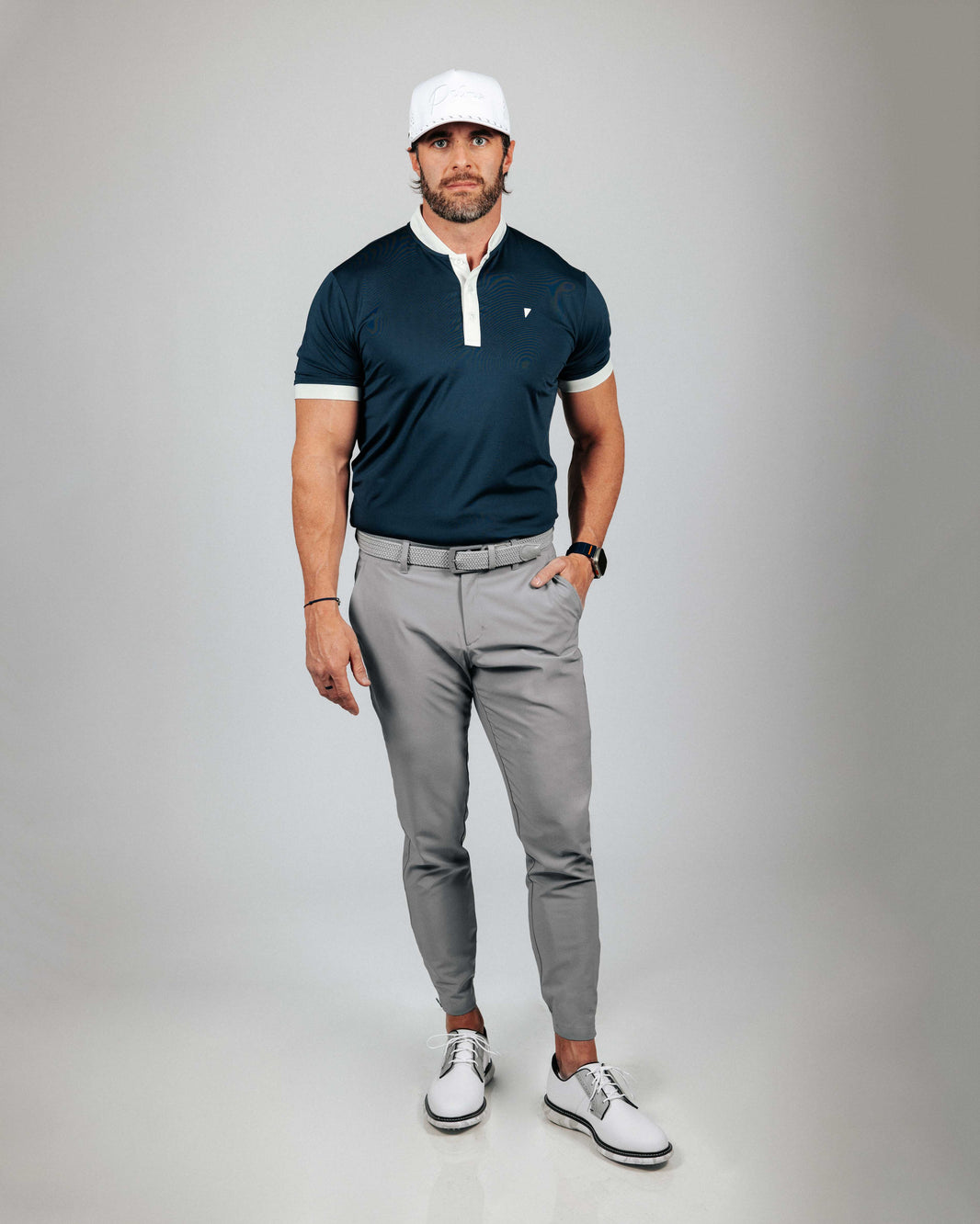 Sailor Blade Collar Polo - Two-tone Navy