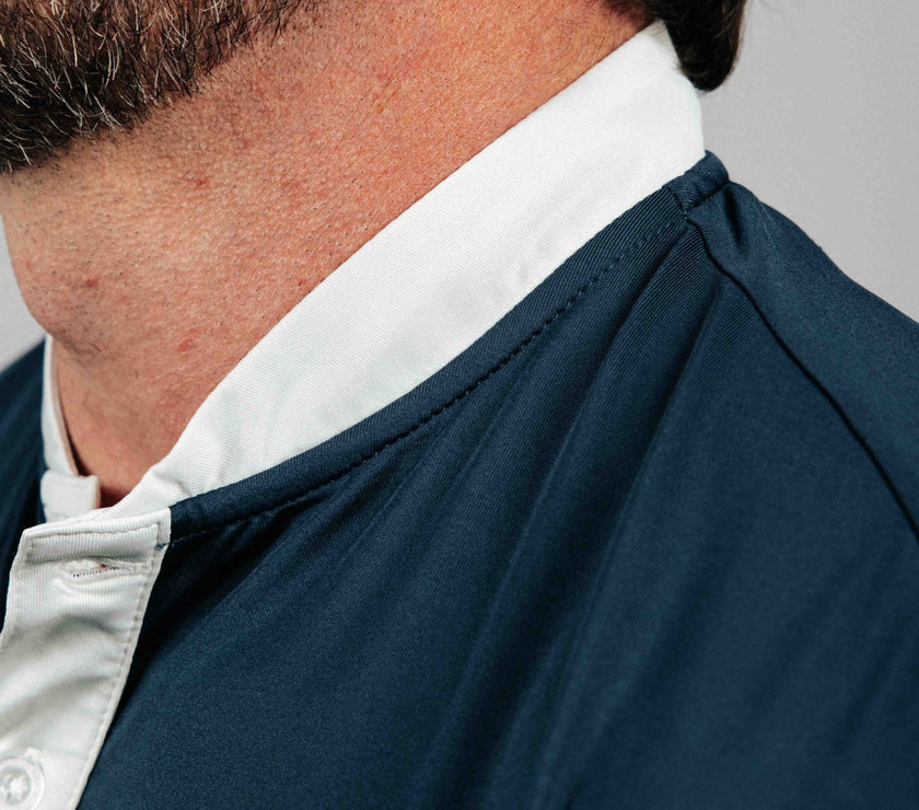 Sailor Blade Collar Polo - Two-tone Navy