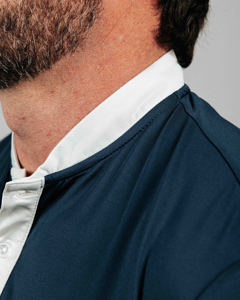 Sailor Blade Collar Polo - Two-tone Navy