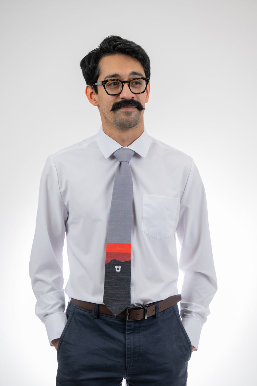 University of Utah Mountain Men's Tie Formal tie from Kator Shop Logan — refined Utah design for galas, ceremonies, and special occasions.