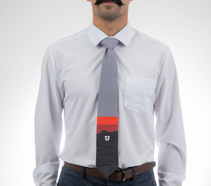 University of Utah Mountain Men's Tie Premium tie from Kator Shop in Cache Valley — thoughtful Utah gift for birthdays, missions, or holidays.