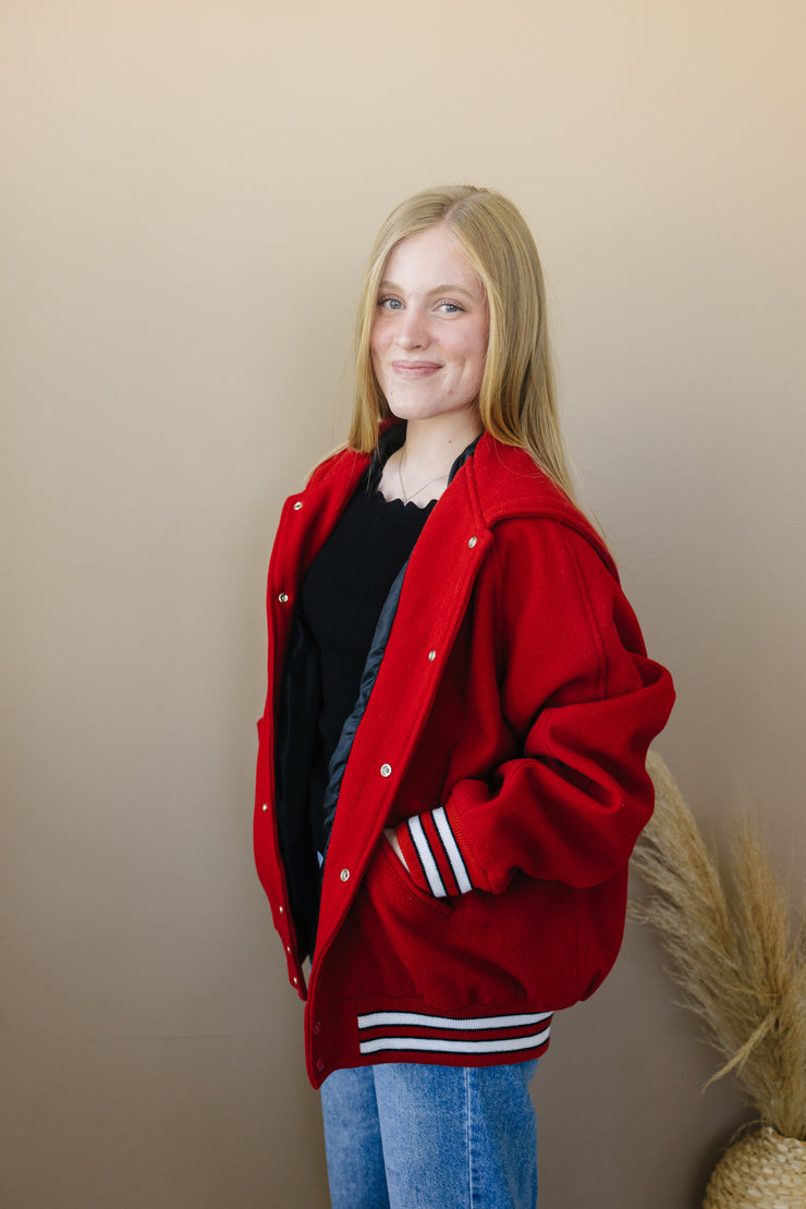 Wool Sleeve Letterman Jacket