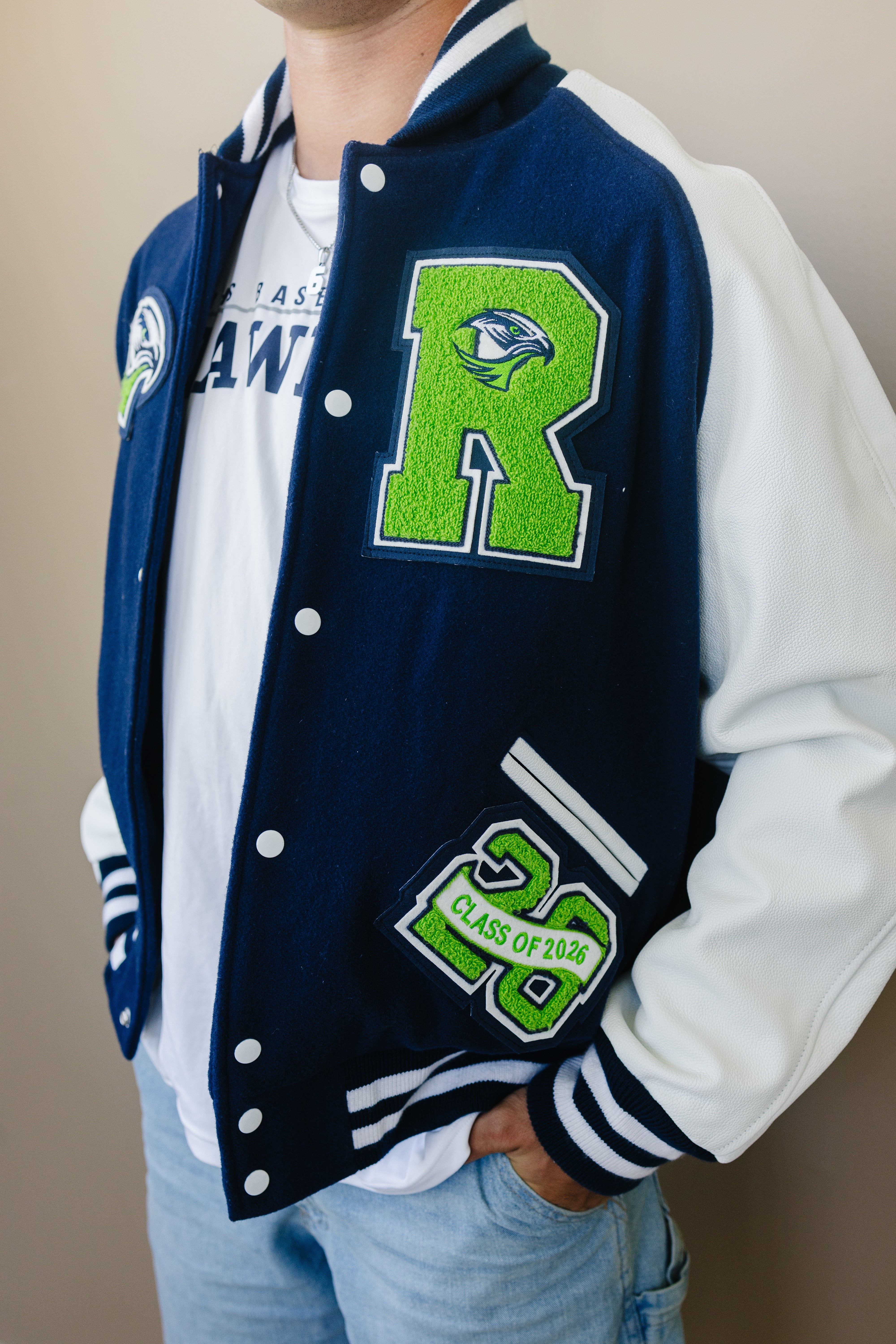 Leather Sleeve Letterman Jacket