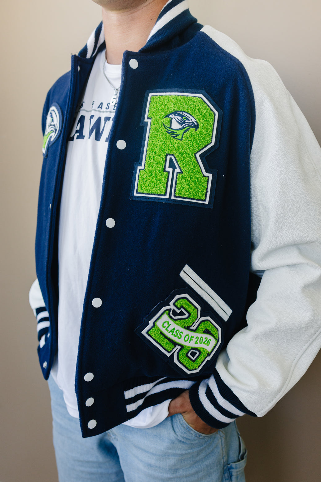 Leather Sleeve Letterman Jacket