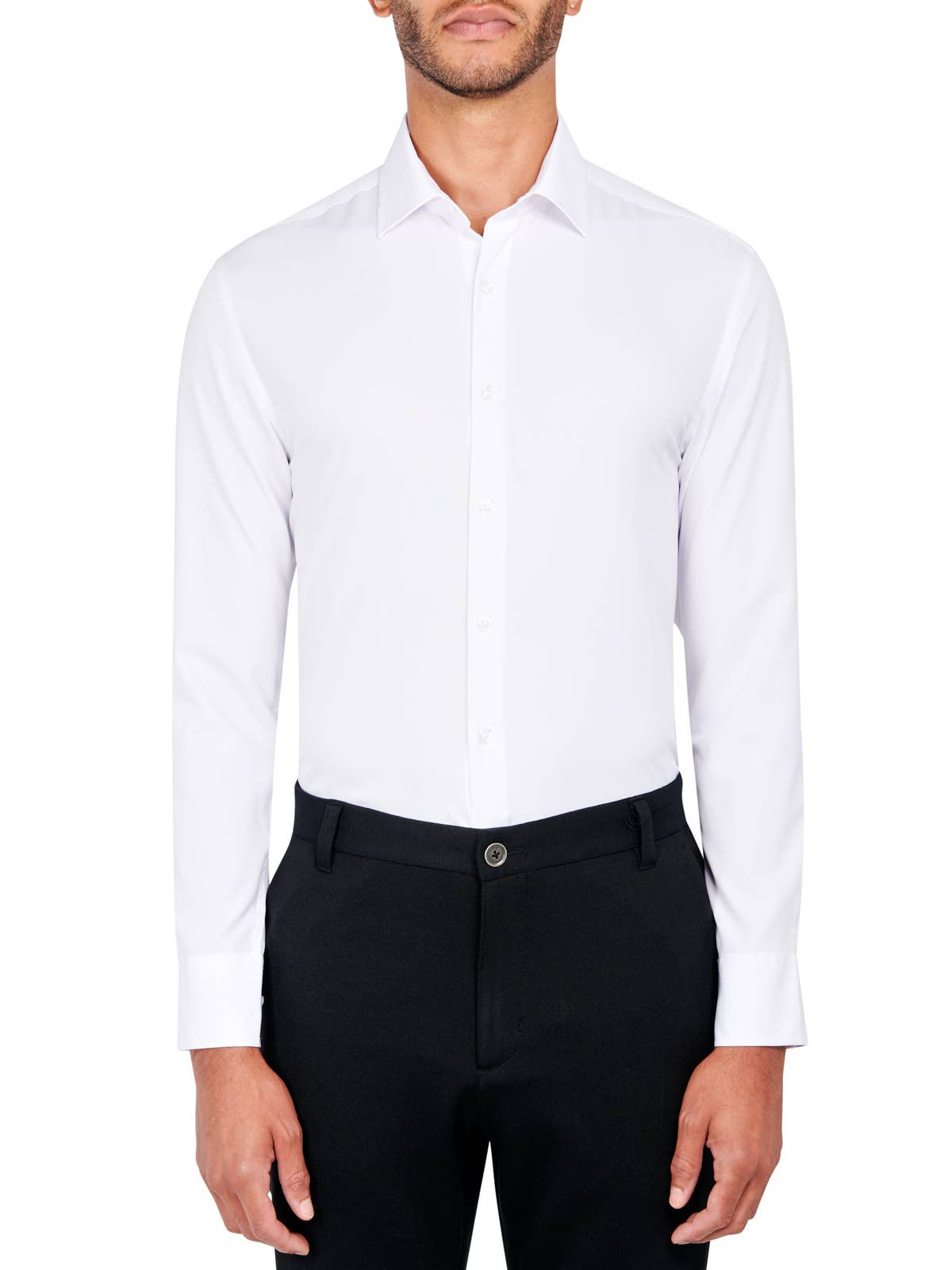 CEREMONY SOLID DRESS SHIRT: NOIR - 001 / 15.5 Medium / COC2SDP400