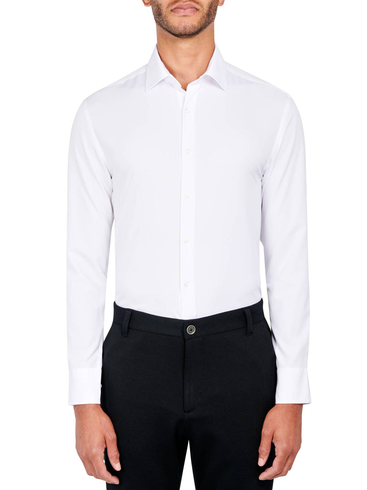 CEREMONY SOLID DRESS SHIRT: NOIR - 001 / 15.5 Medium / COC2SDP400