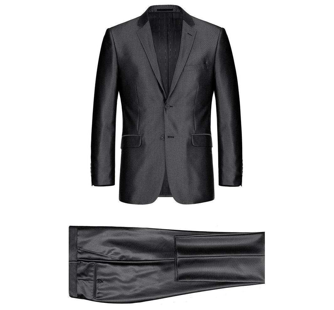 Renoir 207-1 Men's Sharkskin Italian Styled Two Piece Suit