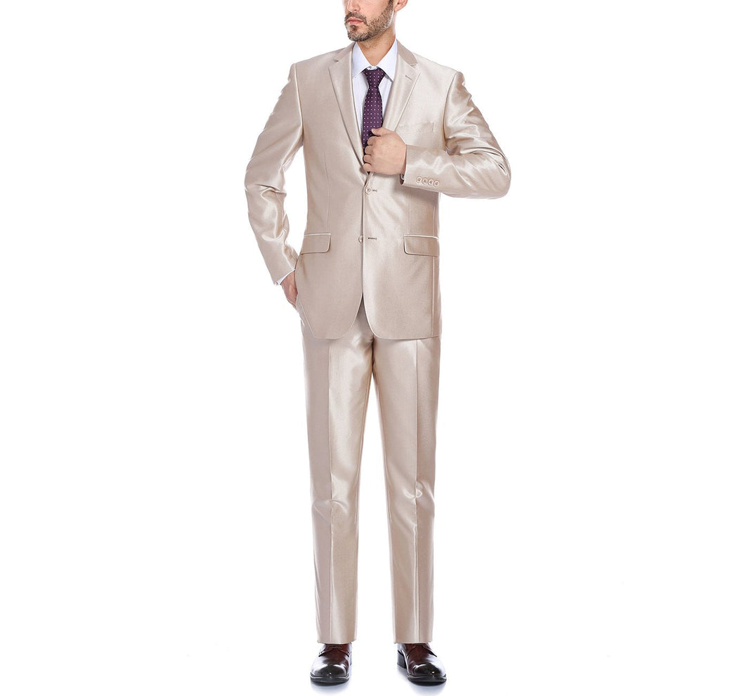 Renoir 207-3 Men's Sharkskin Italian Styled Two Piece Suit