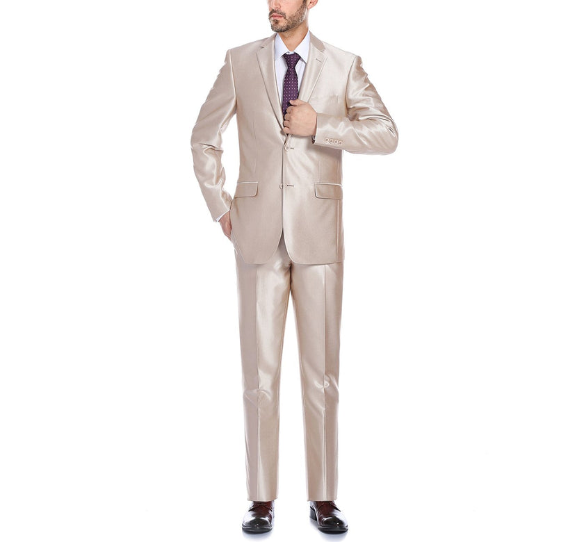 Renoir 207-3 Men's Sharkskin Italian Styled Two Piece Suit