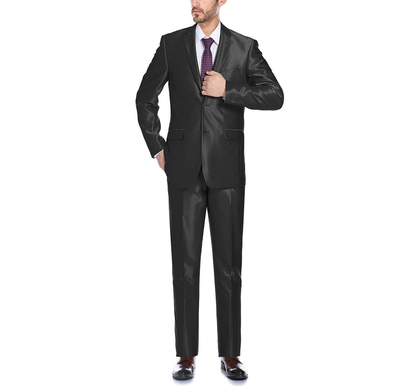 Renoir 207-1 Men's Sharkskin Italian Styled Two Piece Suit