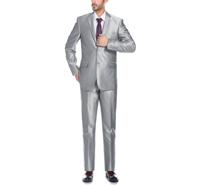 Renoir 207-2 Men's Sharkskin Italian Styled Two Piece Suit