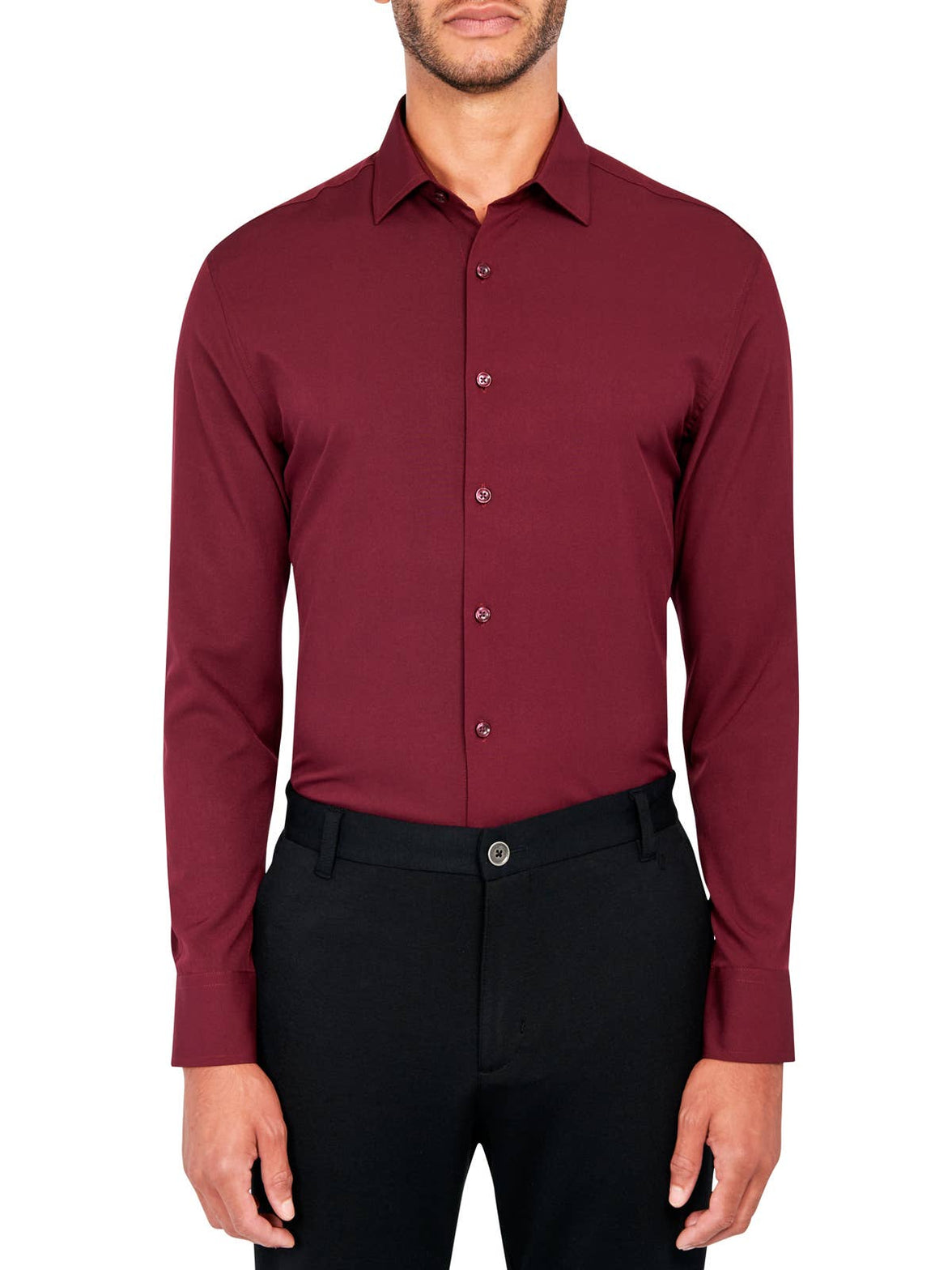 CEREMONY SOLID DRESS SHIRT: NOIR - 001 / 15.5 Medium / COC2SDP400