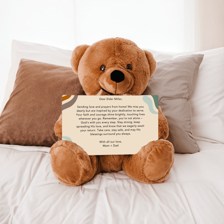 Teddy Bear with Personalized Postcard-Neutral
